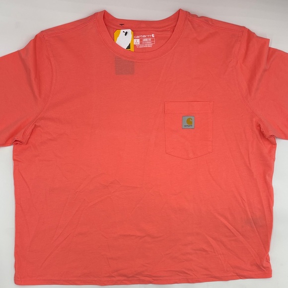 Carhartt Tops - Carhartt Boxy Fit Short Sleeve T-Shirt in Pink Salmon